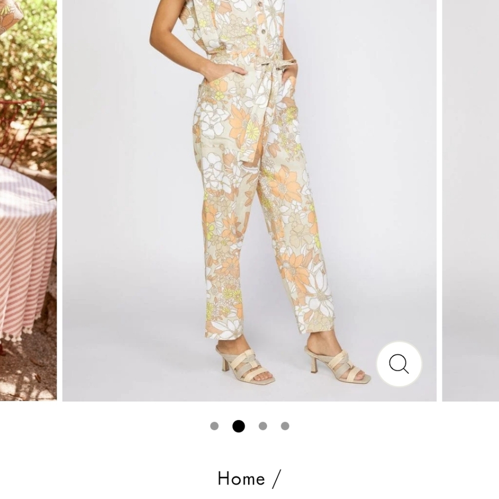 Anthropology Current Air retro womens Jumpsuit floral BOHO sz XS Spring Summer - Picture 3 of 10